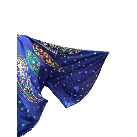 Vtg Y2k One Shoulder Angel Sleeve Top Rampage Women L Satin Fairy Whimsigoth - Picture 8 of 15